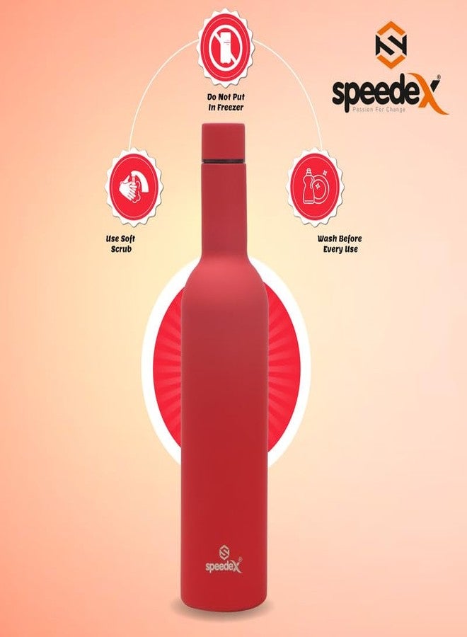 Speedex Thermos Bottle - 500 ML Vacuum Insulated Stainless Steel for Kids, Men, Women - Thermosteel Bottle Ideal for School, Office, Travel Flask for Hot & Cold Beverages - Wine Colour - Image 3